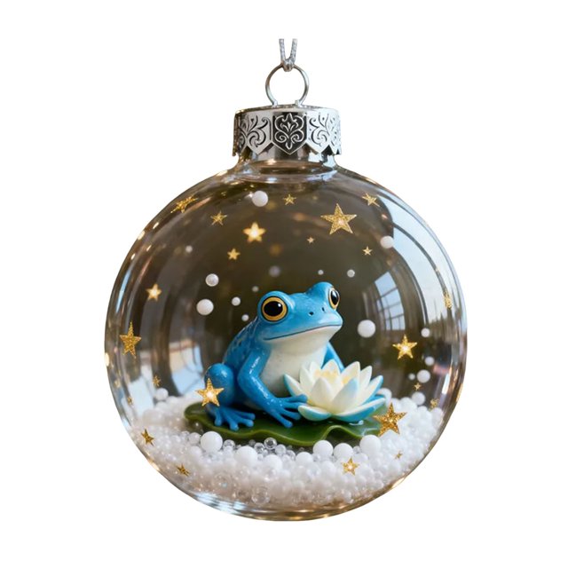 Adorno navideño de rana, colgante acrílico plano en 2D, decoración para árboles con motivos de la fauna silvestre, decoración festiva para habitaciones, regalos significativos para niños