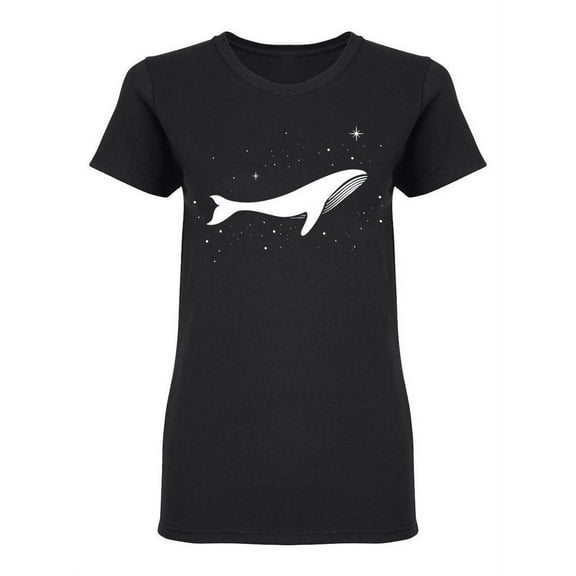 White Whale In The Sky Shaped T-Shirt Women -Image by Shutterstock, Female Small