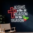 thumbnail image 2 of Handmadetneonsign Jesus Is The Reason For The Season Cross Neon Sign, Christmas Led Sign, 2 of 5