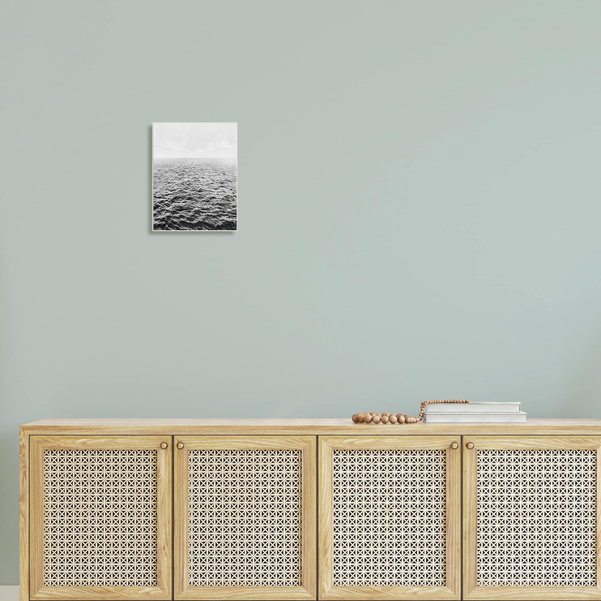 Stupell Industries Monochrome Stormy Sea Rough Water Foggy Ocean , 10 x 15, Design by Mike Calascibetta