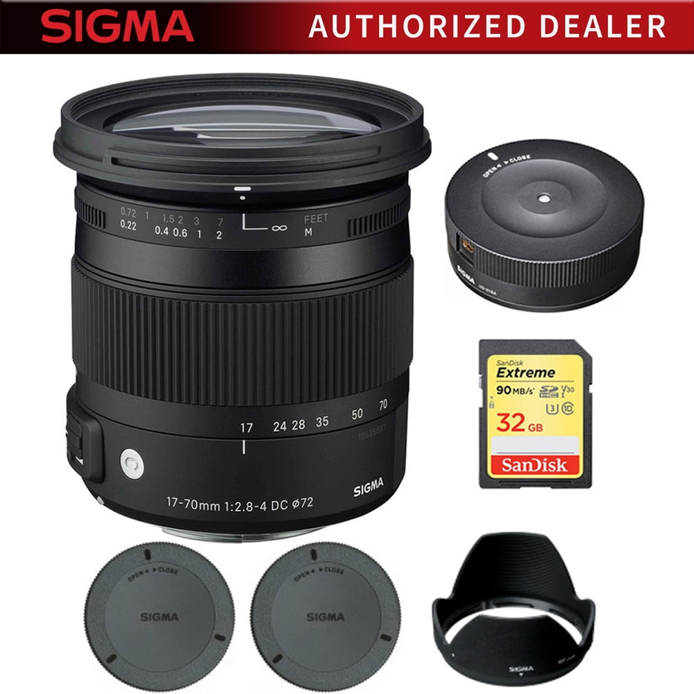 Sigma 17 70mm F2 8 4 Dc Macro Os Hsm Lens For Nikon Mount Digital Slr Cameras 4306 With Sigma Usb Dock For Nikon Lens Sandisk 32gb Extreme Sd Memory Uhs I Card Walmart Com