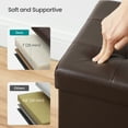 thumbnail image 4 of SONGMICS Banc Ottoman de Rangement 76 cm avec Couvercle Rabattable, Coffre Repose-Pieds de Rangement, Charge 300 kg, pour Entrée, Salon, Chambre, Cuir Synthétique, Brun, 4 of 7
