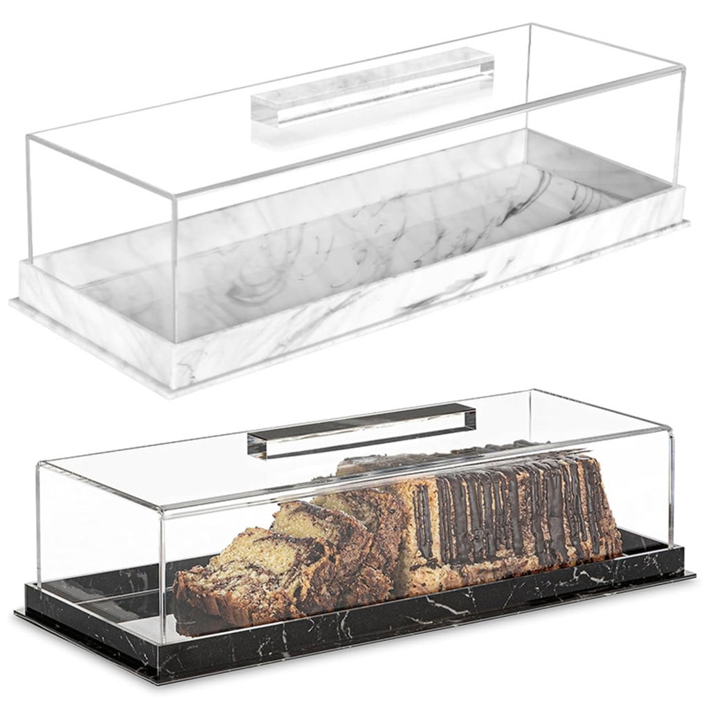 Acrylic Rectangular Cake Display Container Fashion Cake Tray with Cover