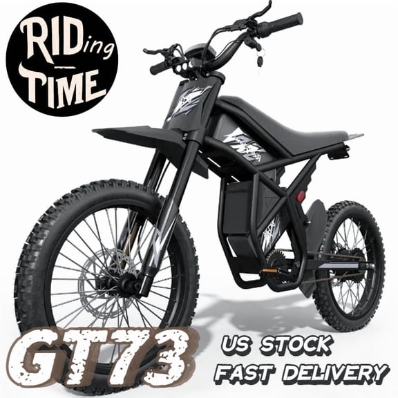 Ridingtimes GT73 Electric Dirt Bike for Adults 2400W 48V Electric Motorcycle 1747Wh Dual Battery 37 MPH 85 mile Range Dual Hydraulic Brakes 6 Layers Full Suspension