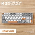 thumbnail image 3 of [Se ha subido el video] (Eje ​​Naranja Blanco-Rojo) Teclado K3 980 Gaming 100 teclas Teclado computadora para juegos oficina electrónicos personalizado (Naranja Blanco) (eje rojo), 3 of 9