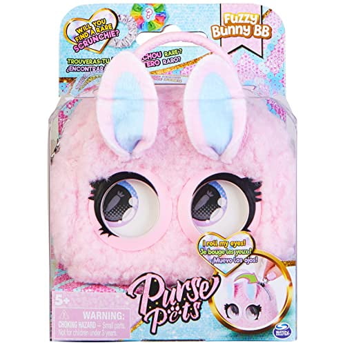 Purse Pets Micros, Bunny BB Petit Sac à Main Élégant avec Fonction de Rouleau pour les Yeux, Jouets pour Enfants pour les Filles de 5 Ans et Plus, Multicolore