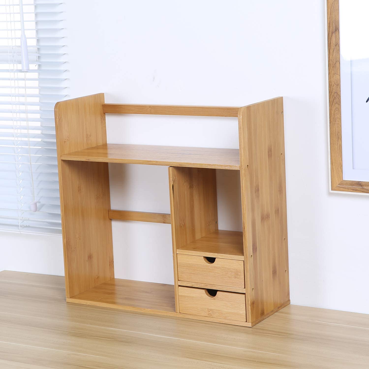 Desk Shelf Organizer,bamboo Table Rack,wood Desktop Bookshelf Kid