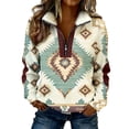 thumbnail image 3 of TaTaai Women St Patrick's Day Color Block Half Zip Long Sleeve Collared Casual Printed Hoodie Jacket Ladies Spring Daily Commute Street Wear Soft Comfortable Machine Washable Top Gift, 3 of 8