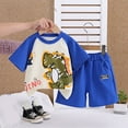 thumbnail image 2 of Kids Clothes Boys Toddler Boy Outfits Children's Spring Summer Cotton Cartoon Printed Short-sleeved Basketball 6M 12M 18M 24M 3T 4T Top And Sleep Shorts Sleepwear 2Pc Set Pjs Shirt and Jogger 2PCS, 2 of 5