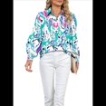 thumbnail image 3 of Blusas Bohemias con Cuello en V y Mangas Farol para Mujer 2025 Azul y Verde XL, 3 of 10