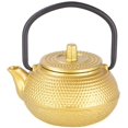 thumbnail image 1 of Cast Iron Teapot, 0.05L Mini Tea Infuser Teapot, Gold Tone,Straight Hook, Pourer, Tea Infuser with Handle, 1 of 5