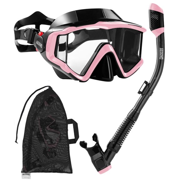 Equipo de Snorkel Aegend Set Seco para Adultos/Jóvenes/Niños