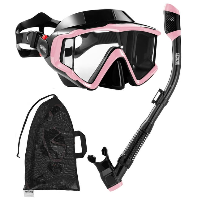 Equipo de Snorkel Aegend Set Seco para Adultos/Jóvenes/Niños