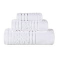 thumbnail image 2 of Superior Sadie Zero Twist Cotton Floral 3 Piece Towel Set, White, 2 of 10