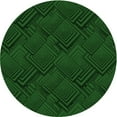thumbnail image 1 of Ahgly Company Tapis Rond Lavable en Machine Intérieur Transitionnel Vert, 3 Pieds Rond, 1 of 7