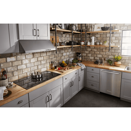 KitchenAid - 36" Built-In Electric Cooktop with 5 Burners and 10''/6'' Even-Heat Ultra Power Element with Simmer Setting - Black