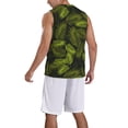 thumbnail image 5 of Gaeub Tropical Palm Leaves Fern Leaf Men's Mesh Basketball Jersey, Quick-Drying Sleeveless Top S-4XL, Loose Muscle Tank Top -Medium, 5 of 9