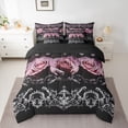 thumbnail image 2 of Castle Fairy Teens Pink Romantic Rose Twin Bedding Sets,Damask Bedding Comforter Set, 2 of 8