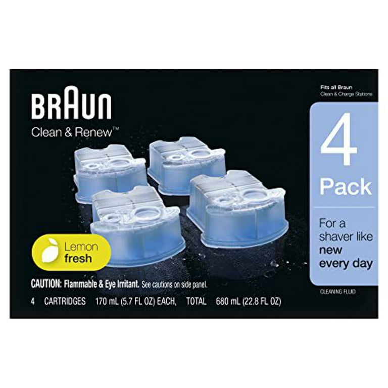 Braun Clean & Renew Electric Shaver Cleaning Cartridges - 4 pack