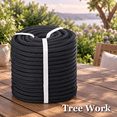 Black Rigging Rope 1/2inch x 200feet Black Double Braided Polyester Arborist Rigging Rope ...
