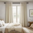 thumbnail image 2 of Topfinel Linen Curtains 90 Inch Long for Living Room,Back Tab Light Filtering Drape with Hooks,Semi Sheer Lightweight Curtains for Bedroom,Set of 2, 2 of 7