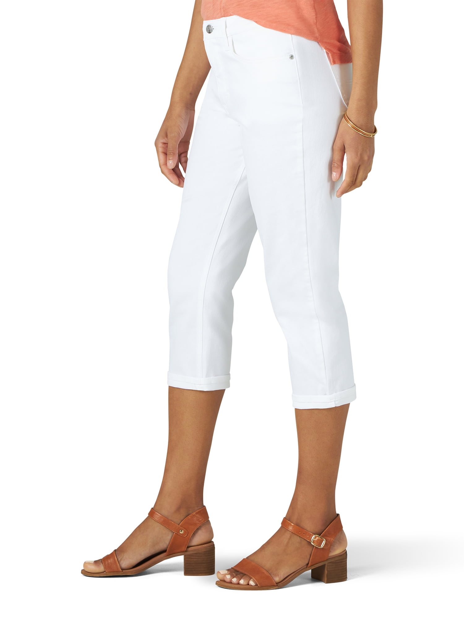 lee riders women's belted cuffed capri jean