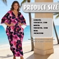 thumbnail image 7 of SEANATIVE Womens Plus Size Kaftan Dress Stylish Design Beach Cover Up Swimsuit Coverup Kaftan Maxi Dress for Vacation Casual Beach Pool Party Wear, Tropical Flower Pink Black, 7 of 7