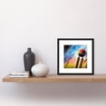 thumbnail image 2 of Cricket Wicket Fast Bowler Sports Splatter Style Oil Painting Square Wooden Framed Wall Art Print Picture 8X8 Inch, 2 of 4