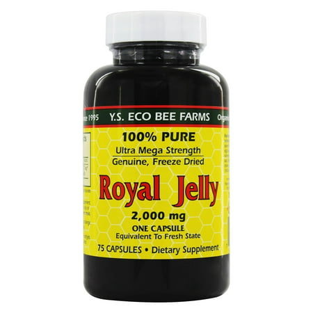 YS Organic Bee Farms - Royal Jelly Caps 2000 mg. - 75 (The Best Royal Jelly)