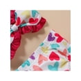 thumbnail image 6 of Gzhioc Sister Matching Swimwear, Heart Print Bowknot One-Piece Bikini/Halter Crop Tops and Ruffles Shorts Swimsuit Set Gift, 6 of 8