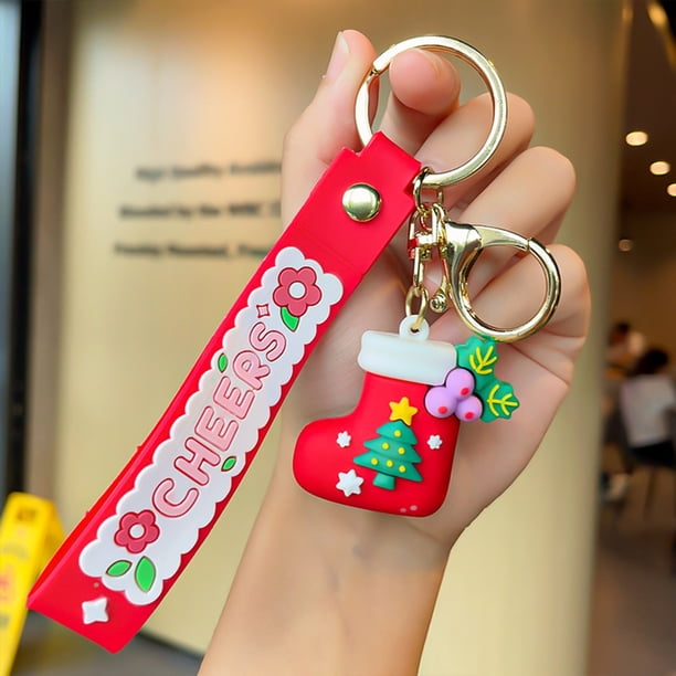 Llavero de Pap Noel con diseño de muñeco de nieve, colgante para mochila, llave de coche, regalo de Navidad