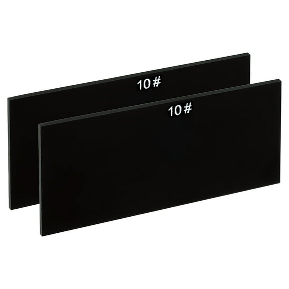 Welding Len Shade 10 Glass 4-1/4"x 2" Hardened Glass Black Darkening Filter Plates Covers, 2 Pack