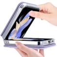 thumbnail image 5 of for Samsung Galaxy Z Flip 4 Case, Luxury PU Leather Wallet Protective Phone Case Card Holder Purse Phone Cover Case with Wrist Strap for Samsung Galaxy Z Flip 4 Shockproof Case, Purple, 5 of 7
