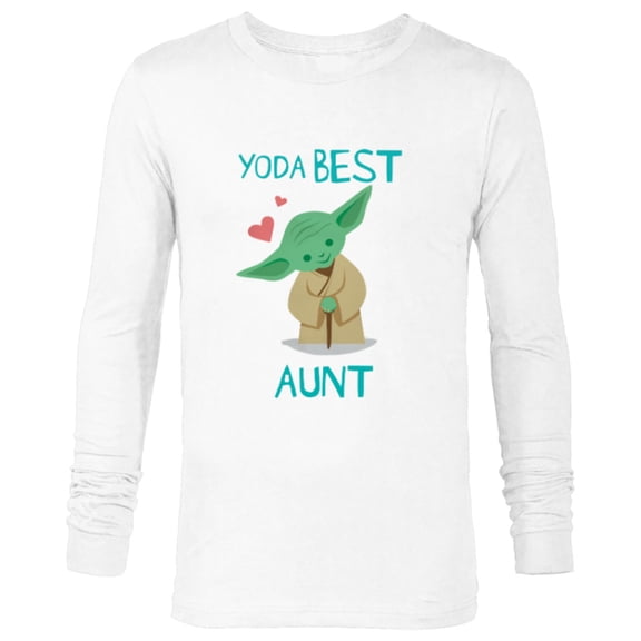 Star Wars Yoda Best Aunt Yoda Chibi Portrait Mother’s Day - Long Sleeve T-Shirt for Men - Customized-White