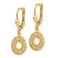thumbnail image 2 of 14k Yellow Gold Leverback Filigree Earrings Drop Dangle, 2 of 7
