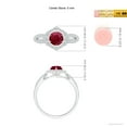 thumbnail image 5 of ANGARA Natural Ruby Split Shank Ring with Diamond Hexagon Halo in 14K White Gold for Women (Size-5mm) | July Birthstone, Birthday, Anniversary, Jewelry Gift for Women | Natural Ruby Ring, 5 of 9