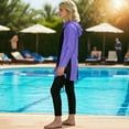 thumbnail image 5 of Maillot de Bain 2 Pcs Fille Maillot de Bain UPF 50+ Maillot Dermoprotecteur à Manches Longues Robe de Bain une Pièce et Pantalon de Bain Maillot de Plage, 5 of 5