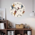 thumbnail image 2 of Wall Clock Grey Red Yellow Diamond Clocks PVC Silent Non-Ticking Battery Operated Decorative Modern Geometric Mid Century Linen Round Clock for Home Living Room Kitchen Bedroom Wall Decor 10 Inch, 2 of 9