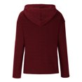 thumbnail image 7 of Women's Casual Long Sleeve Cable Knit Hoodies Sweatshirts Drawstring Pullover Tunic Tops Fall Womens Clothes, 7 of 7