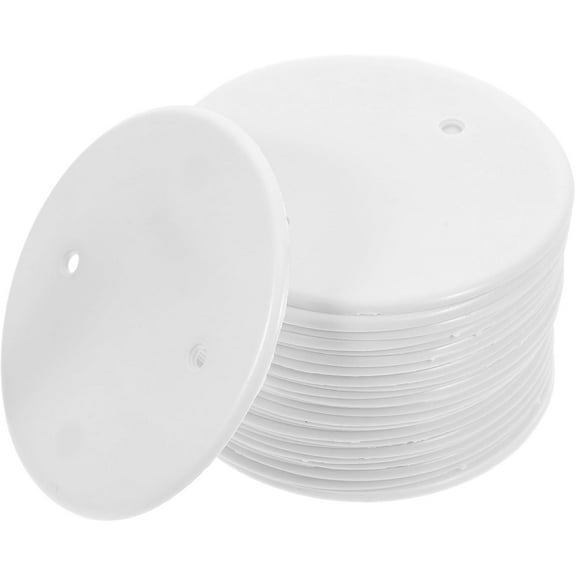ABPETEC 30pcs Wire Round Wall Plate - Ceiling Cover, Electrical Outlet Plates, Flat Blank Access Panel for Drywall Unpack - White Pp
