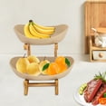 thumbnail image 2 of 2-Tier Fruit Basket Kitchen Pottery Fruit Bowl Kitchen Counter Storage Rack Snacks Stand, 2 of 16