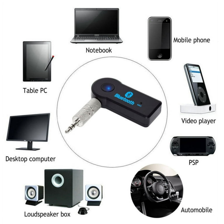 Receptor Auxiliar Bluetooth Aux 3.5 Auto Coche Manos Libres Eo Safe Imports  Esi-5083 Negro
