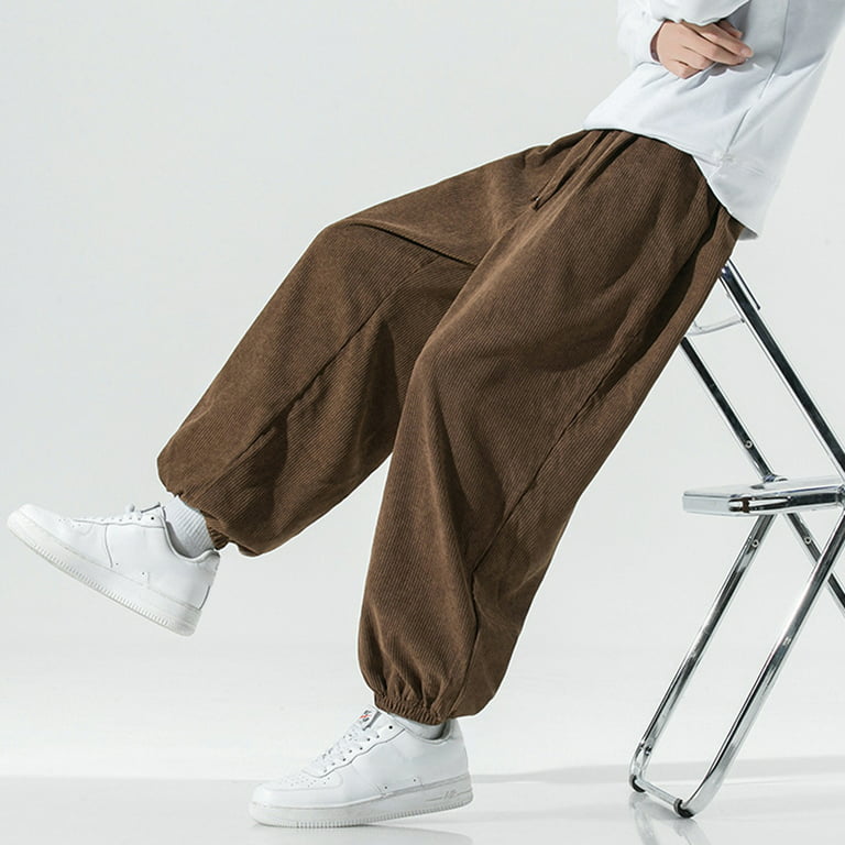 B91xZ Men Sweatpants Linen Straight Leg Pants Spring/Summer New