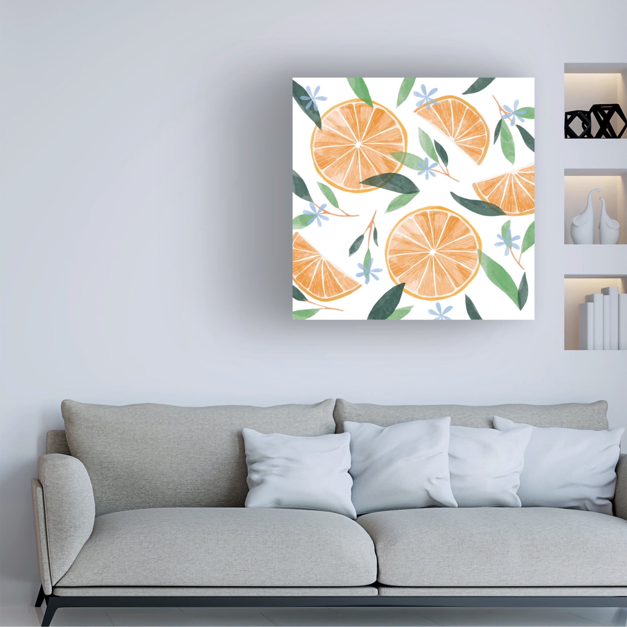 Canvas Wall Art - Rebekah Ewer 'Orange Blossom Slices II' Wall Art for Living Room, Bedroom, or Office Décor by Trademark Fine Art - 24 x 24 Inches