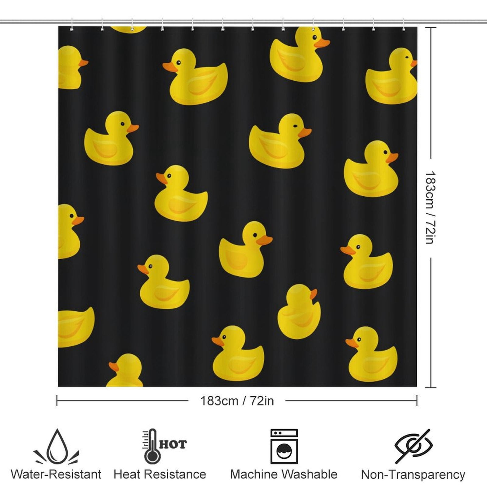 Bunch of Rubber Ducks Shower Curtain Bathroom Sets Toilet Lid Rug, Rugs Mat Bath Mat And Contour Mat, Shower Curtain 4Pcs