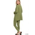 thumbnail image 3 of Zenana Women's Plus Size Soft Brushed Fabric V-Neck Long Sleeve Top & Leggings - 2 Pieces Set, 3 of 6