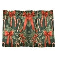 thumbnail image 7 of Yayeee Kitchen Curtains Light Filtering 27"x36" Rod Pocket Short Cafe Window Panel, Christmas Holly Bows, 7 of 7