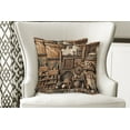 thumbnail image 5 of Ambesonne Rustic Throw Pillow Cover Pack of 2, Medieval Cottage Scene Art, 2 Pcs-26"x26", Grey Teal Brown, 5 of 5