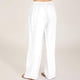 thumbnail image 2 of Pantalones anchos de lino con cintura alta y cordón para mujer: pantalones elásticos tipo palazzo para yoga, ideales para llevar con ropa informal, 2 of 7