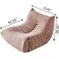 thumbnail image 2 of 35.8'' X 41.3'' Armless Fireside Chair, Oversized Soft Boucle Teddy Fabric Floor Lounge Sofa Couch, Comfy Single Lazy Sofa, Leisure Bean Bag Chair for Living Room, Bedroom, Office, Apartment  Pink, 2 of 18